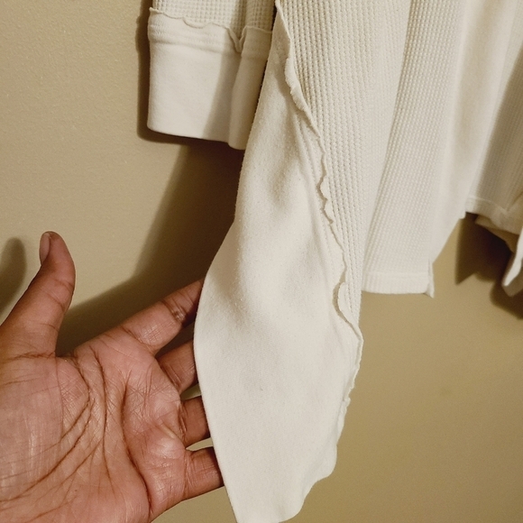 Splendid | Women's Cream Open Henley Tunic Top (Size Medium) - Picture 9 of 14